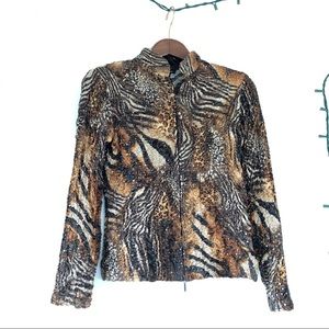 🐴LIKE NEW- Cartise Sequined Animal Print Jacket